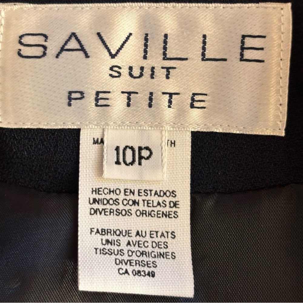 Saville Suit Women's Blue and White Blazer with Structured Lapels Size 10P - Picture 5 of 6